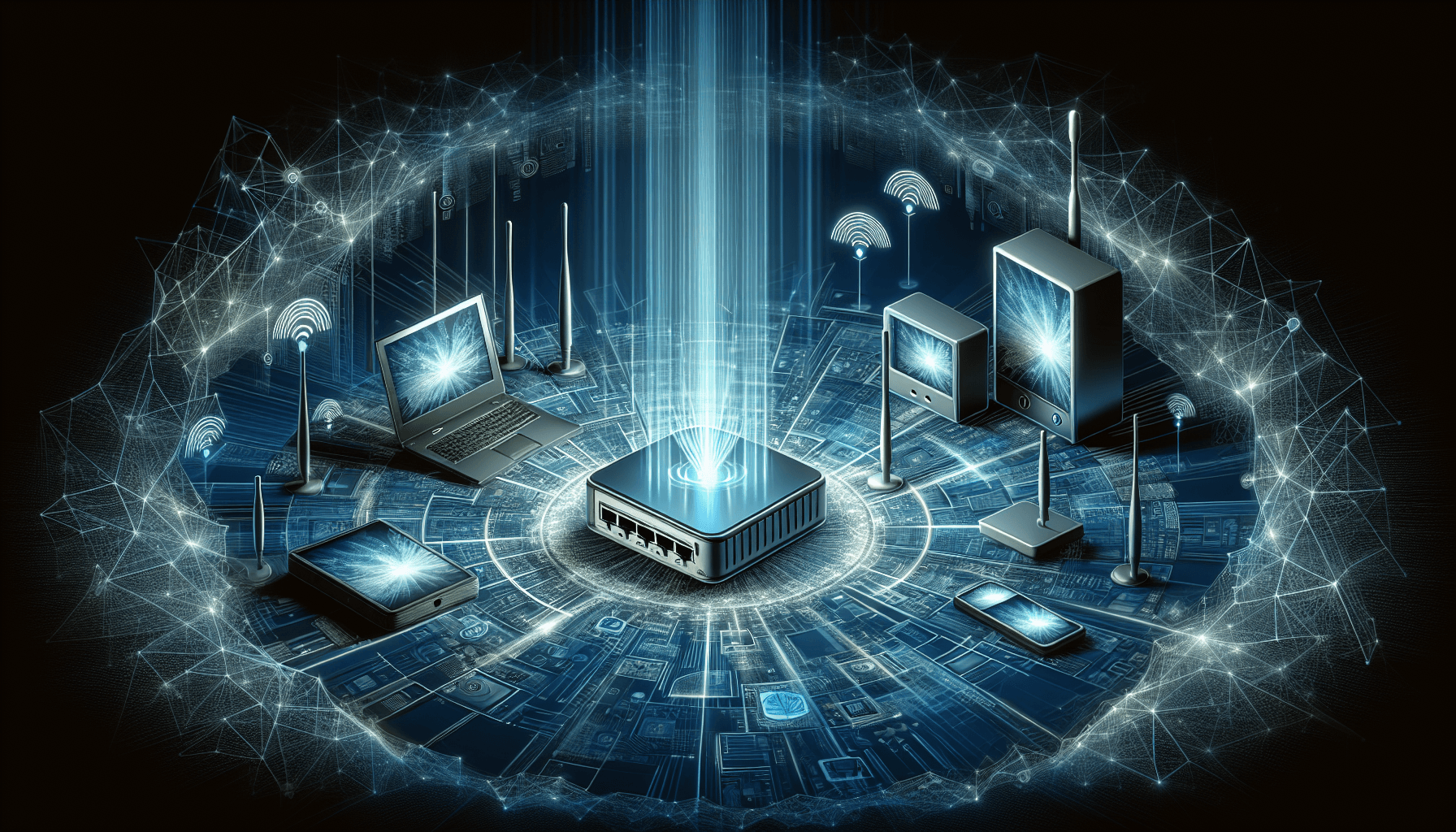 Illustration verschiedener Geräte, die in WLANs verwendet werden